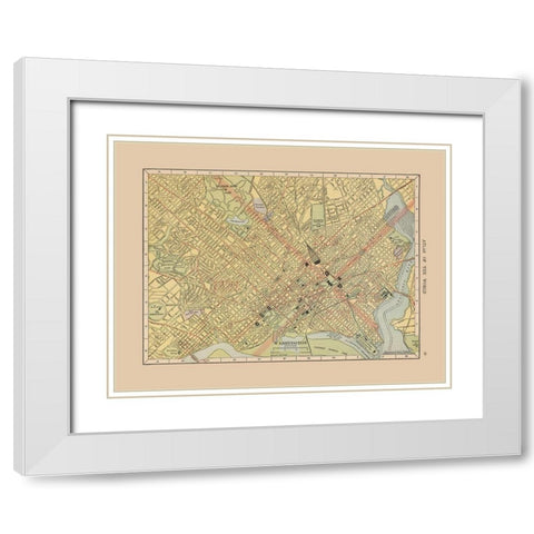 Washington DC - Hammond 1910 White Modern Wood Framed Art Print with Double Matting by Hammond