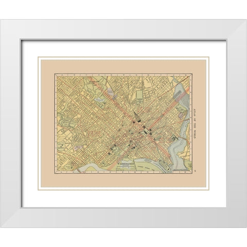 Washington DC - Hammond 1910 White Modern Wood Framed Art Print with Double Matting by Hammond