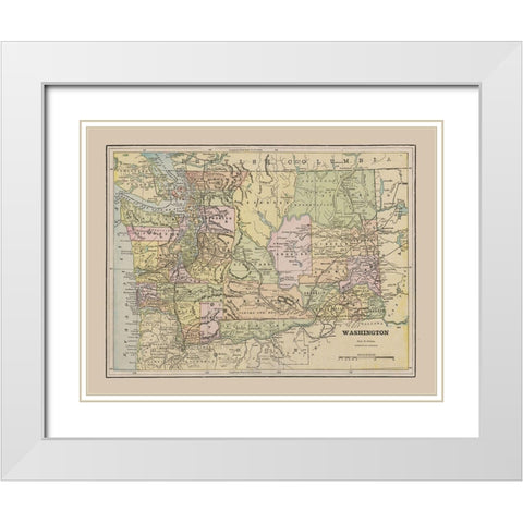 Washington - Cram 1892 White Modern Wood Framed Art Print with Double Matting by Cram