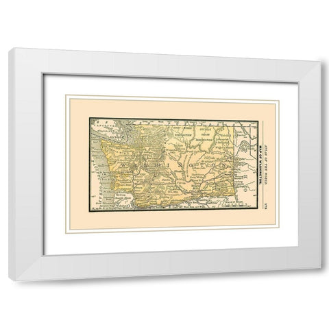 Washington - Alden 1886 White Modern Wood Framed Art Print with Double Matting by Alden