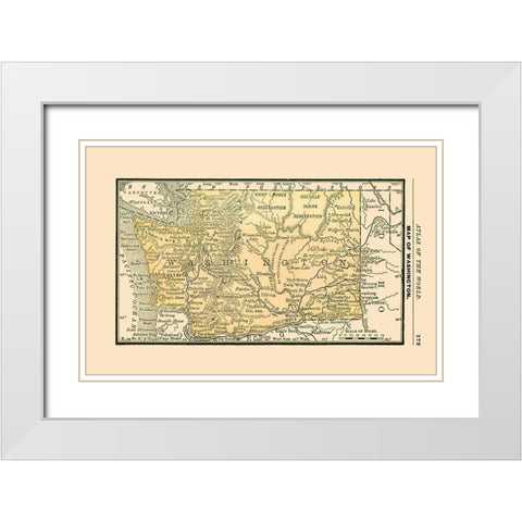 Washington - Alden 1886 White Modern Wood Framed Art Print with Double Matting by Alden