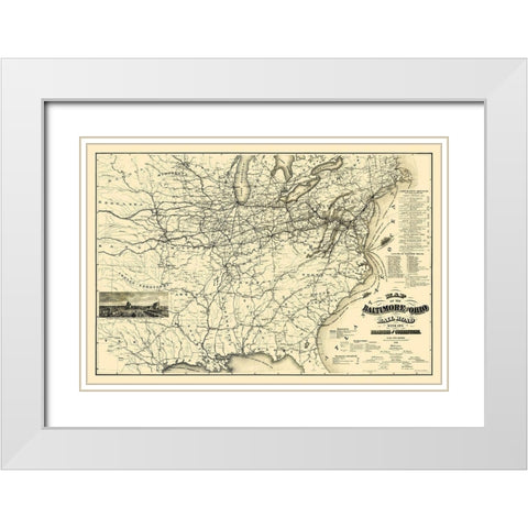 Baltimore and Ohio Railroad - Balto 1878 White Modern Wood Framed Art Print with Double Matting by Balto