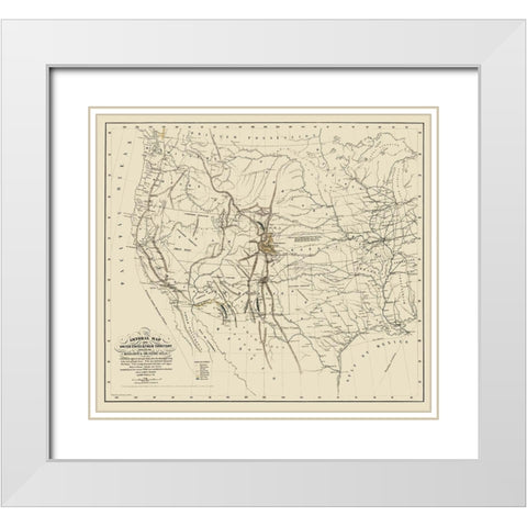 United States and Territories West of Mississippi White Modern Wood Framed Art Print with Double Matting by Mclean