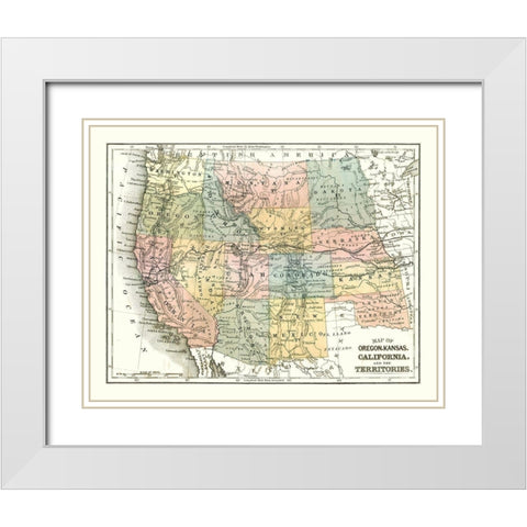 West United States - Mitchell 1869 White Modern Wood Framed Art Print with Double Matting by Mitchell