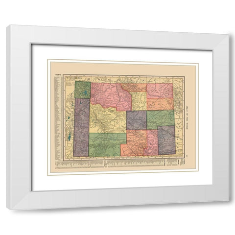 Wyoming - Hammond 1910 White Modern Wood Framed Art Print with Double Matting by Hammond
