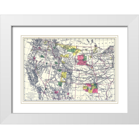 Indian Reservations In the United States - 1898 White Modern Wood Framed Art Print with Double Matting by Bien