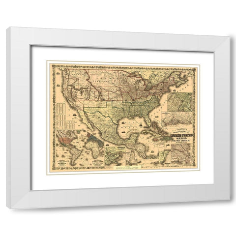 Railroads and Military, US, Mexico, West Indies White Modern Wood Framed Art Print with Double Matting by Colton