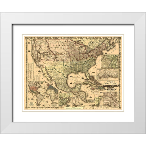 Railroads and Military, US, Mexico, West Indies White Modern Wood Framed Art Print with Double Matting by Colton