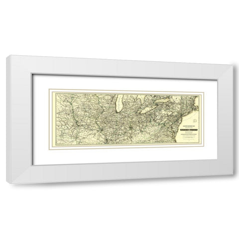 United States Railroads, North of 37th Parallel White Modern Wood Framed Art Print with Double Matting by Colton