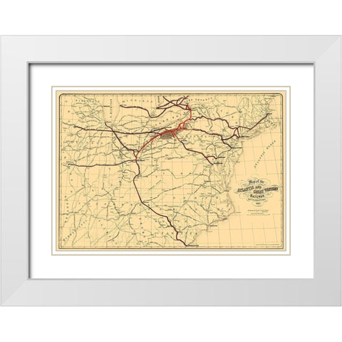 Atlantic and Great Western Railway - Bihan 1866 White Modern Wood Framed Art Print with Double Matting by Bihan