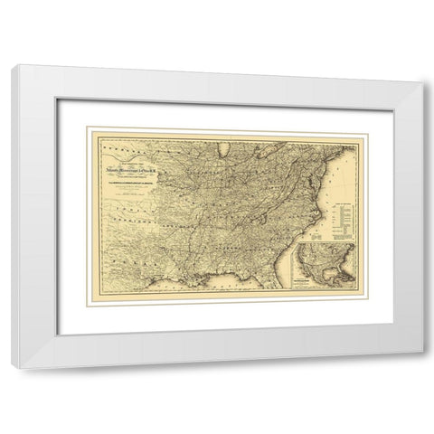 Atlantic, Mississippi and Ohio Railroad 1867 White Modern Wood Framed Art Print with Double Matting by Colton