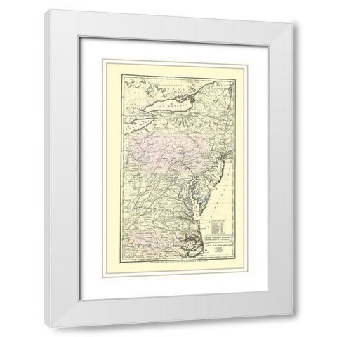 Eastern United States - Huntington 1830 White Modern Wood Framed Art Print with Double Matting by Huntington