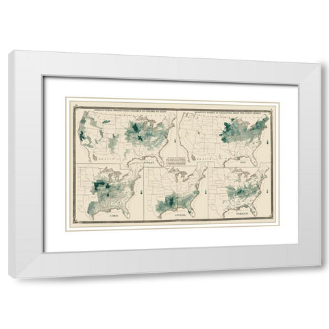 US Agriculture Production - Baskin 1876 White Modern Wood Framed Art Print with Double Matting by Baskin