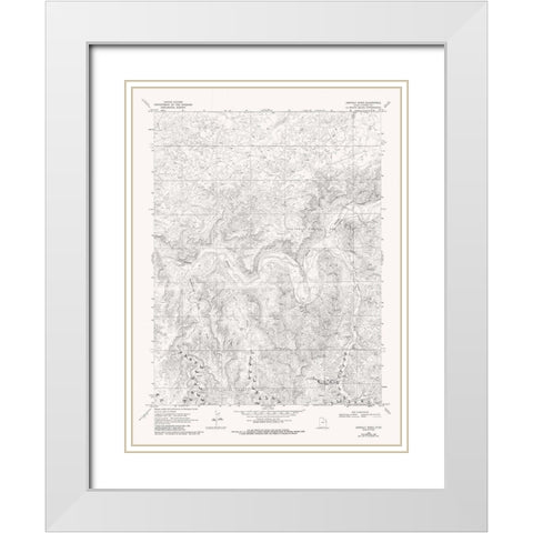 Asphalt Wash Utah Quad - USGS 1968 White Modern Wood Framed Art Print with Double Matting by USGS