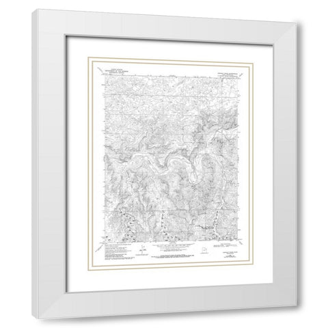 Asphalt Wash Utah Quad - USGS 1968 White Modern Wood Framed Art Print with Double Matting by USGS