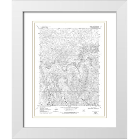 Asphalt Wash Utah Quad - USGS 1968 White Modern Wood Framed Art Print with Double Matting by USGS