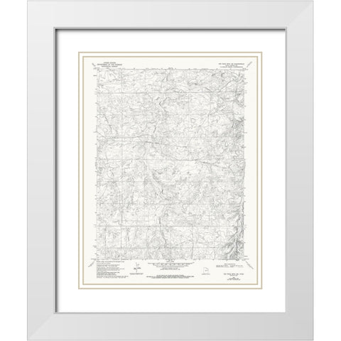 North East Big Pack Mountain Utah Quad - USGS 1968 White Modern Wood Framed Art Print with Double Matting by USGS