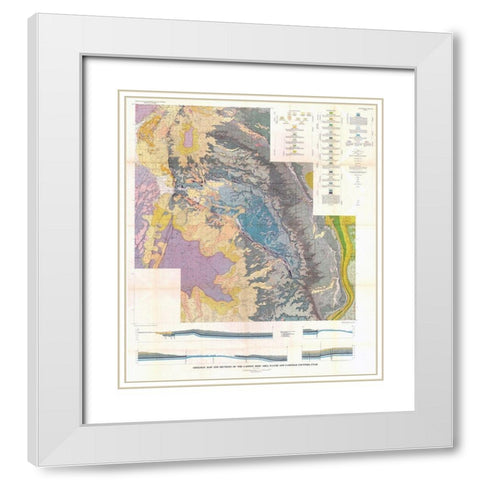 Captiol Reef Wayne Garfield Counties Utah White Modern Wood Framed Art Print with Double Matting by USGS