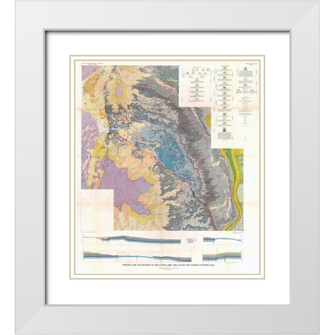 Captiol Reef Wayne Garfield Counties Utah White Modern Wood Framed Art Print with Double Matting by USGS