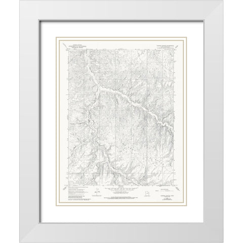 Cooper Canyon Utah Quad - USGS 1966 White Modern Wood Framed Art Print with Double Matting by USGS