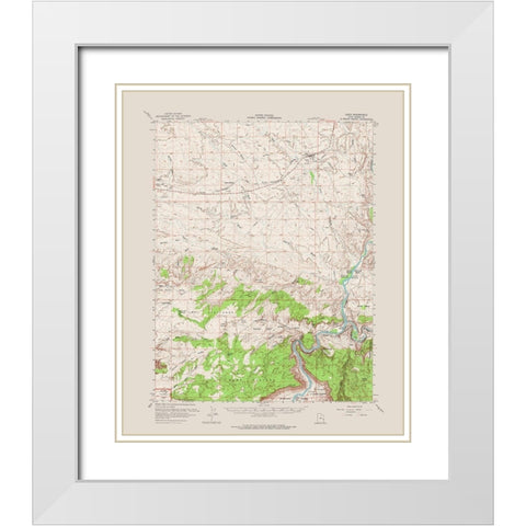 Cisco Utah Quad - USGS 1958 White Modern Wood Framed Art Print with Double Matting by USGS