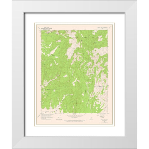 Canaan Peak Utah Quad - USGS 1964 White Modern Wood Framed Art Print with Double Matting by USGS
