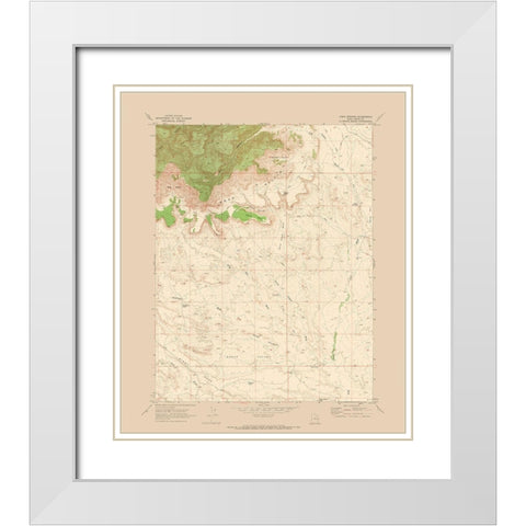 Cisco Springs Utah Quad - USGS 1970 White Modern Wood Framed Art Print with Double Matting by USGS