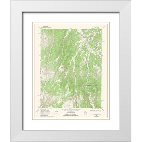 Davis Canyon Utah Quad - USGS 1966 White Modern Wood Framed Art Print with Double Matting by USGS