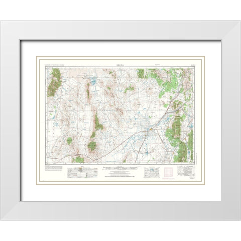Delta Utah Quad - USGS 1953 White Modern Wood Framed Art Print with Double Matting by USGS