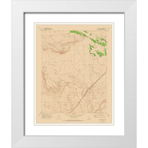 Danish Flat Utah Quad - USGS 1970 White Modern Wood Framed Art Print with Double Matting by USGS