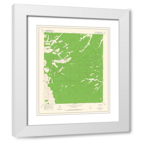 Death Ridge Utah Quad - USGS 1964 White Modern Wood Framed Art Print with Double Matting by USGS