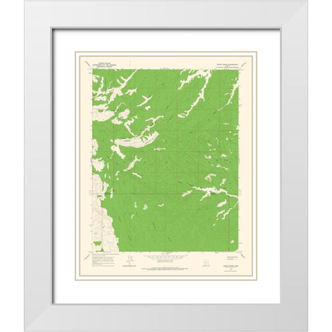 Death Ridge Utah Quad - USGS 1964 White Modern Wood Framed Art Print with Double Matting by USGS