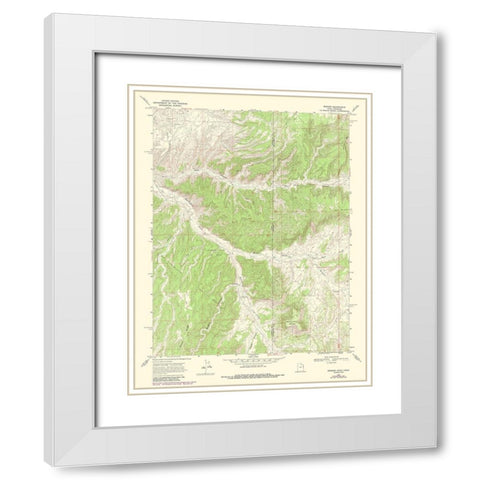 Dragon Utah Quad - USGS 1968 White Modern Wood Framed Art Print with Double Matting by USGS