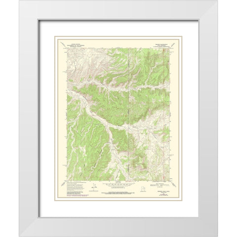 Dragon Utah Quad - USGS 1968 White Modern Wood Framed Art Print with Double Matting by USGS