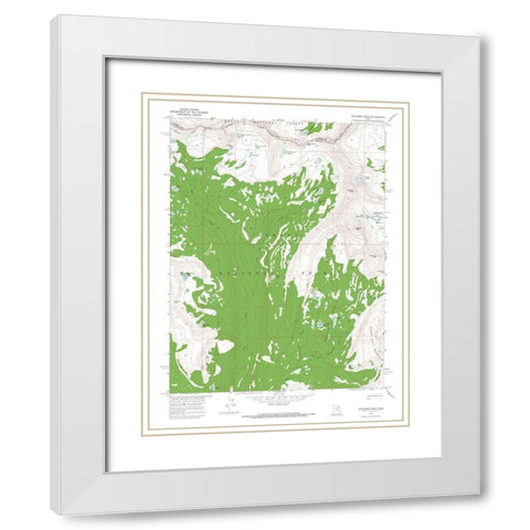 Explorer Peak Utah Quad - USGS 1967 White Modern Wood Framed Art Print with Double Matting by USGS