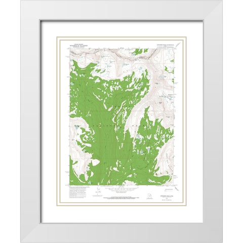 Explorer Peak Utah Quad - USGS 1967 White Modern Wood Framed Art Print with Double Matting by USGS