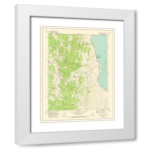 Garden City Utah Quad - USGS 1969 White Modern Wood Framed Art Print with Double Matting by USGS