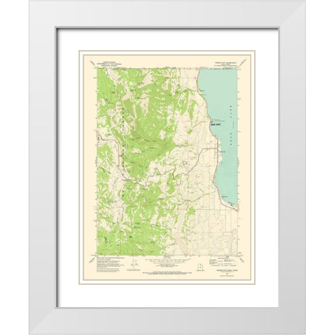 Garden City Utah Quad - USGS 1969 White Modern Wood Framed Art Print with Double Matting by USGS