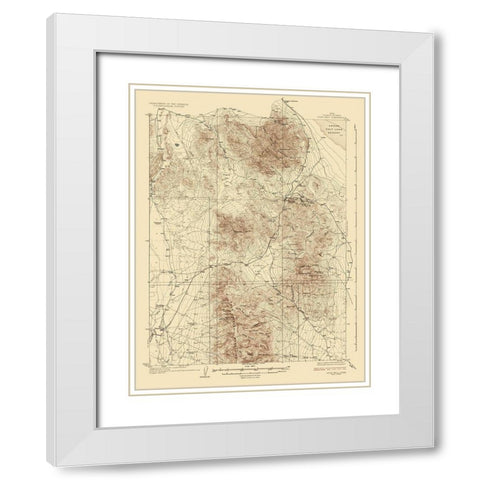 Gold Hill Utah Quad - USGS 1928 White Modern Wood Framed Art Print with Double Matting by USGS
