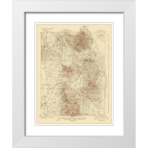 Gold Hill Utah Quad - USGS 1928 White Modern Wood Framed Art Print with Double Matting by USGS