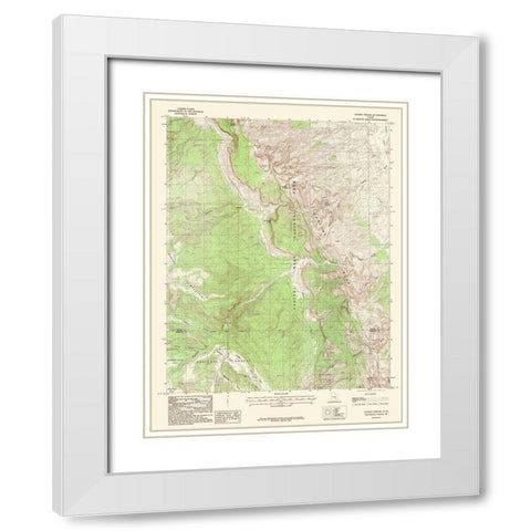 Golden Throne Utah Quad - USGS 1987 White Modern Wood Framed Art Print with Double Matting by USGS