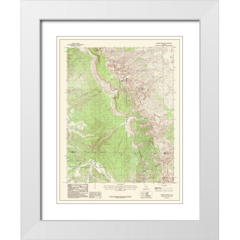 Golden Throne Utah Quad - USGS 1987 White Modern Wood Framed Art Print with Double Matting by USGS
