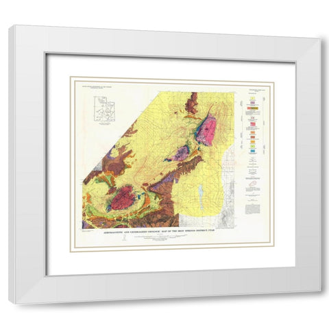 Iron Springs District Utah - USGS 1944 White Modern Wood Framed Art Print with Double Matting by USGS