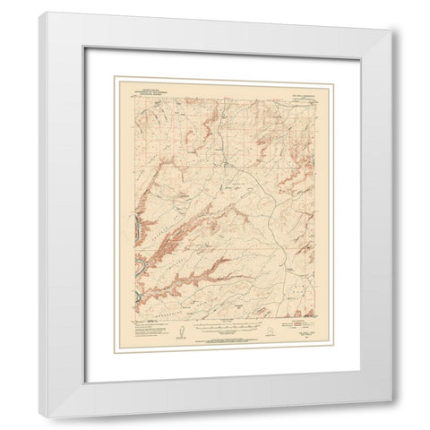 Knoll Utah Quad - USGS 1954 White Modern Wood Framed Art Print with Double Matting by USGS