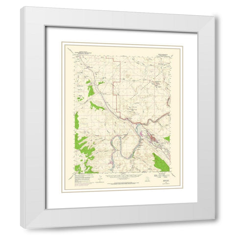 Moab Utah Quad - USGS 1959 White Modern Wood Framed Art Print with Double Matting by USGS