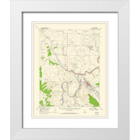 Moab Utah Quad - USGS 1959 White Modern Wood Framed Art Print with Double Matting by USGS