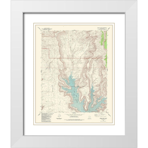 Mazuki Point Utah Quad - USGS 1985 White Modern Wood Framed Art Print with Double Matting by USGS