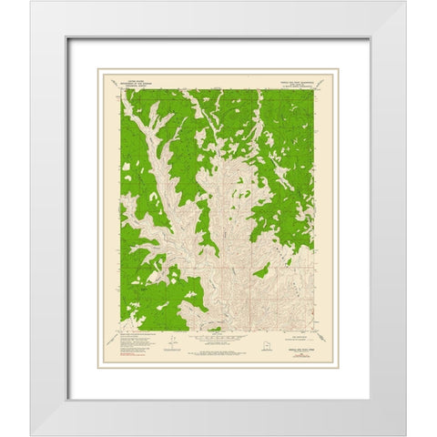 Needle Eye Point Utah Quad - USGS 1968 White Modern Wood Framed Art Print with Double Matting by USGS
