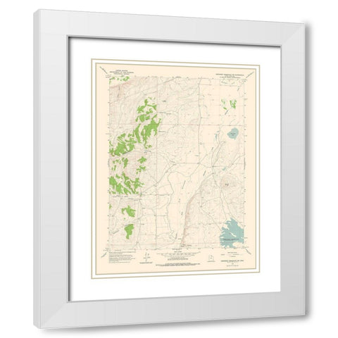 North West Neponset Reservoir Utah Quad - USGS White Modern Wood Framed Art Print with Double Matting by USGS