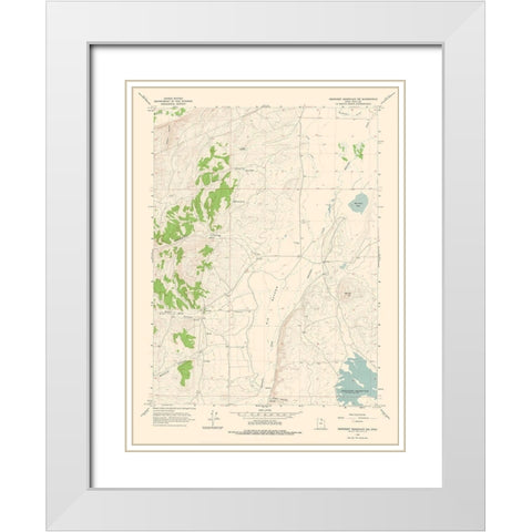 North West Neponset Reservoir Utah Quad - USGS White Modern Wood Framed Art Print with Double Matting by USGS